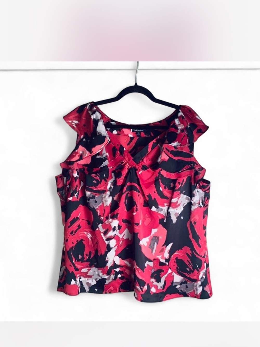 Glamorous Anne Klein pink Floral Blouse size 2X